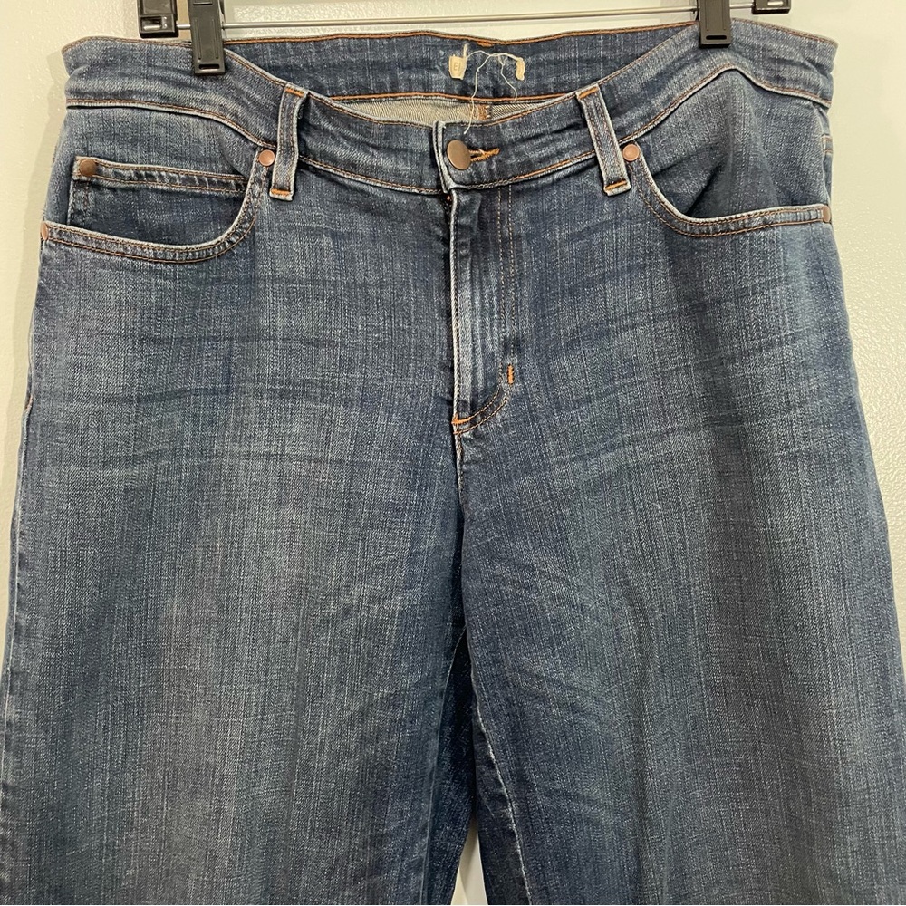 Eileen Fisher Stretch Organic Cotton Wide Leg Cropped Jeans Size 14-16.  These - Picture 3 of 12
